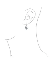 Frozen Winter Holiday Party Snowflake Lever back Dangle Drop Earrings For Women For Teen Ice Blue Cubic Zirconia Cz