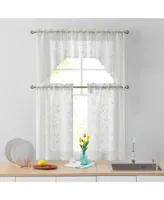 Hlc.me Joyce Semi Sheer Kitchen Swag Curtain Panels - Rod Pocket for Small Windows, Kitchen & Bathroom