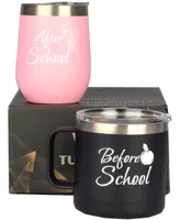 Meant2tobe Teacher Gift Tumbler for Women, Insulated Mug for Teachers, 20oz Capacity "Before School" and "After School"