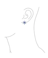 Bling Jewelry Christmas Holiday Party Cz Royal Ice Blue Aqua Cubic Zirconia Star Snowflake Stud Earrings For For Women