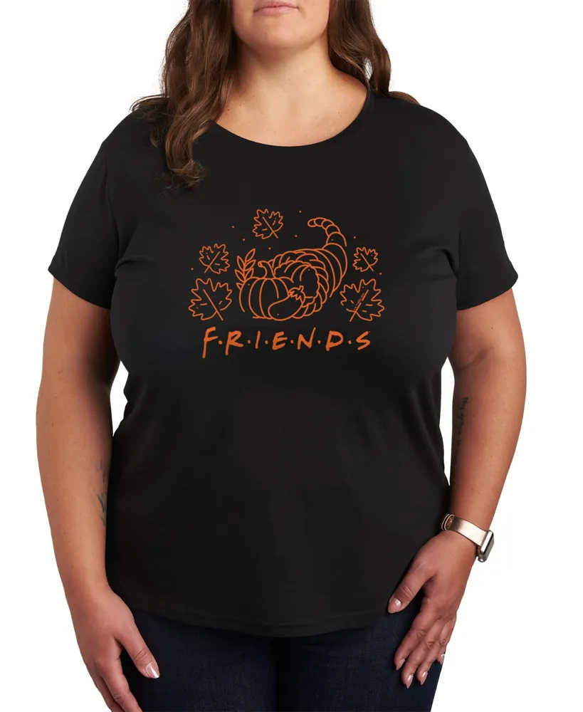 Air Waves Trendy Plus Size Friends Thanksgiving Graphic T-Shirt