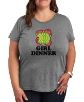 Hybrid Apparel Trendy Plus Girl Dinner Graphic T-shirt