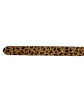 Lucky Brand Women's Genuine Haircalf Leopard and Smooth Leather Reversible Belt