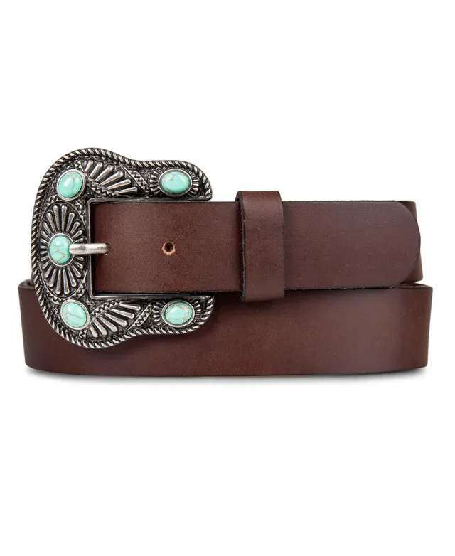 Levi's Women's Circular Center Bar Buckle Leather Belt - Macy's