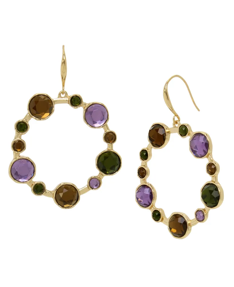 Robert Lee Morris Soho Faux Stone Mixed Gem Drop Earrings