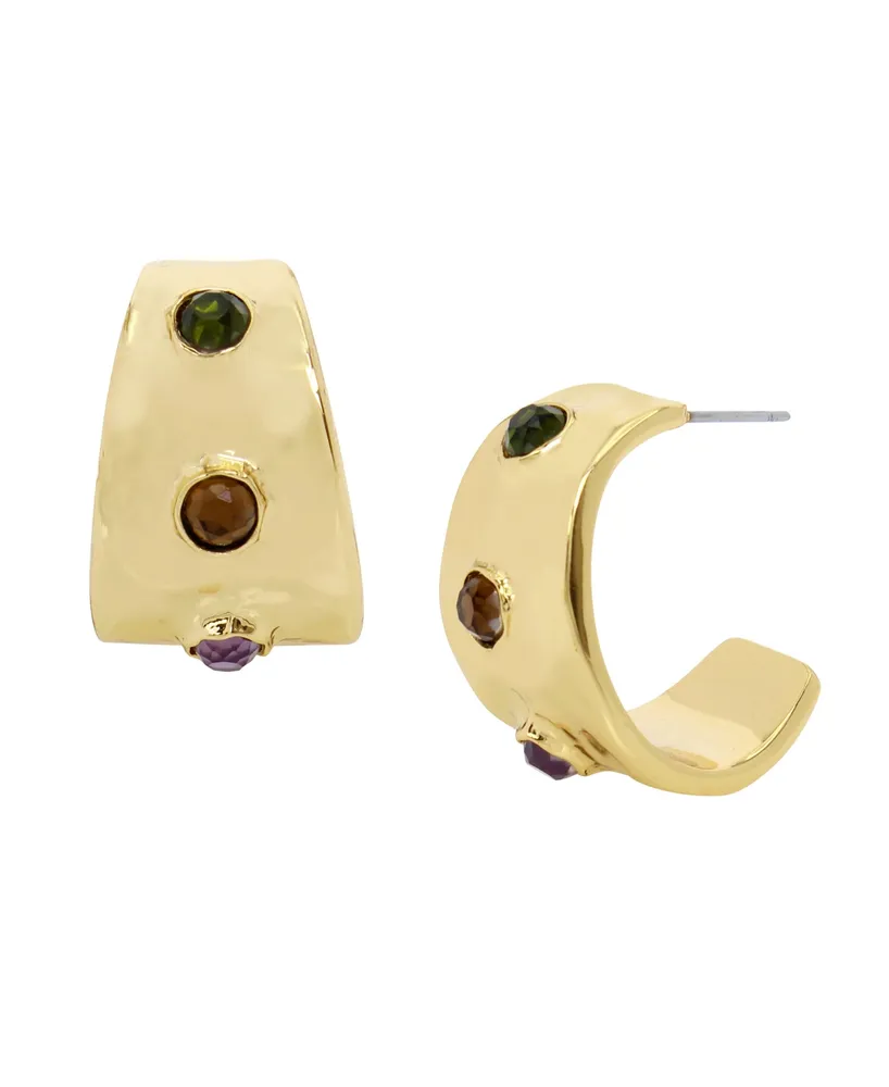 Robert Lee Morris Soho Faux Stone Gem Huggie Earrings