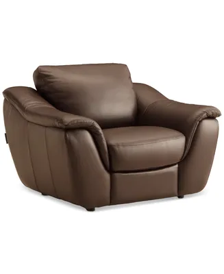 Closeout! Jennard 47" Leather Arm Chair, Created for Macy's