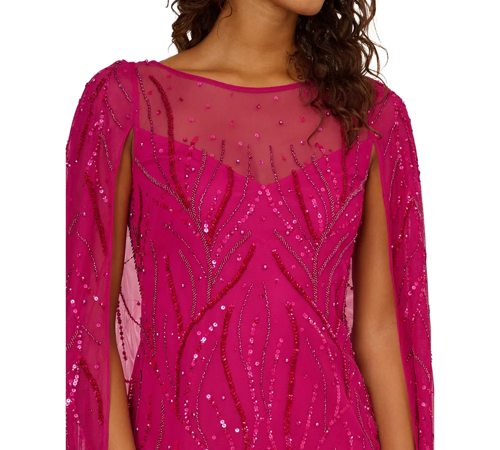 Adrianna Papell Women's Embellished Cape Dress