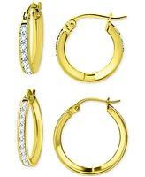 Giani Bernini 2-Pc. Set Cubic Zirconia Small Hoop Earrings, Created for Macy's