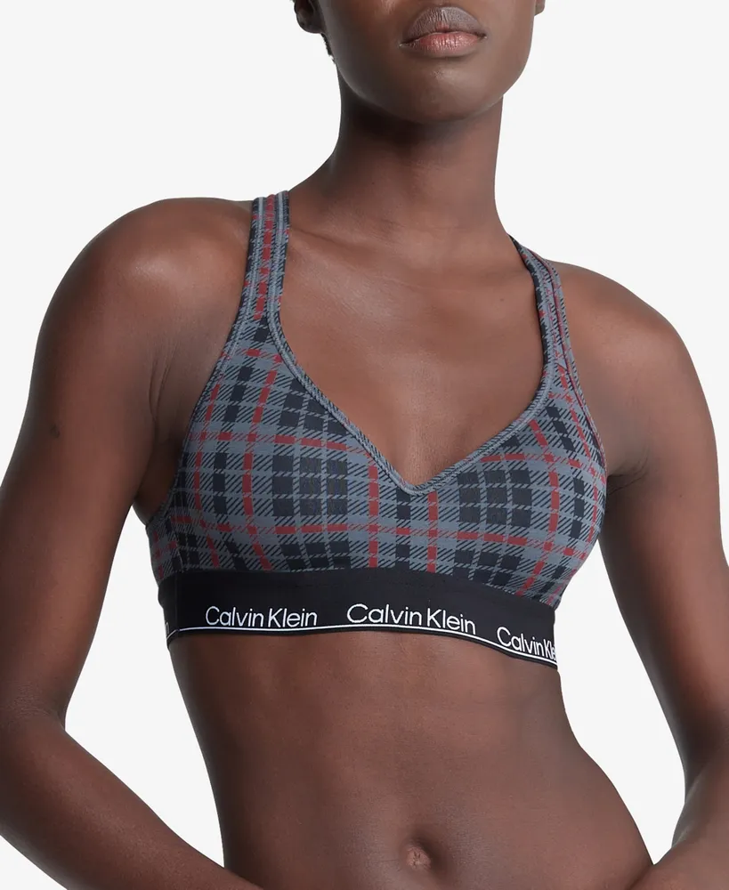 Calvin Klein Modern Cotton Unlined Triangle Bralette In Charcoal