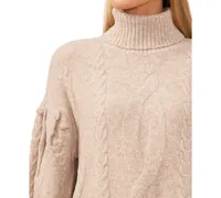 CeCe Women's Cable-Knit Turtleneck Sweater