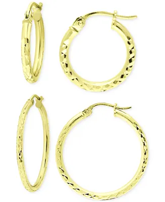 Giani Bernini 2-Pc. Set Textured Small Hoop Earrings, Created for Macy's