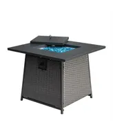Simplie Fun 28" Propane Fire Pit Table with Blue Glass Ball