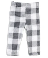 Baby Mode Boys or Girls Buffalo Plaid Bodysuit, Pants and Socks, 3 Piece Set