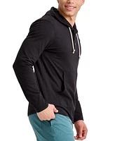 Men's Hanes Originals Cotton Henley Hooded Sweatshirt