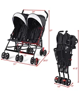 Foldable Twin Baby Double Stroller Ultralight Umbrella Kids