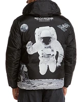 Space One Men's Nasa-Inspired Reversible Two-in-One Puffer Jacket with Astronaut Interior