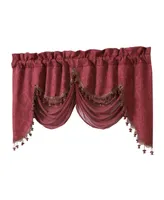 Kate Aurora Georgina Ultra Luxurious Raised Jacquard And Fringed Trimmed Austrian Window Valance Curtains