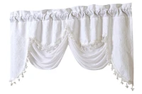 Kate Aurora Georgina Ultra Luxurious Raised Jacquard And Fringed Trimmed Austrian Window Valance Curtains