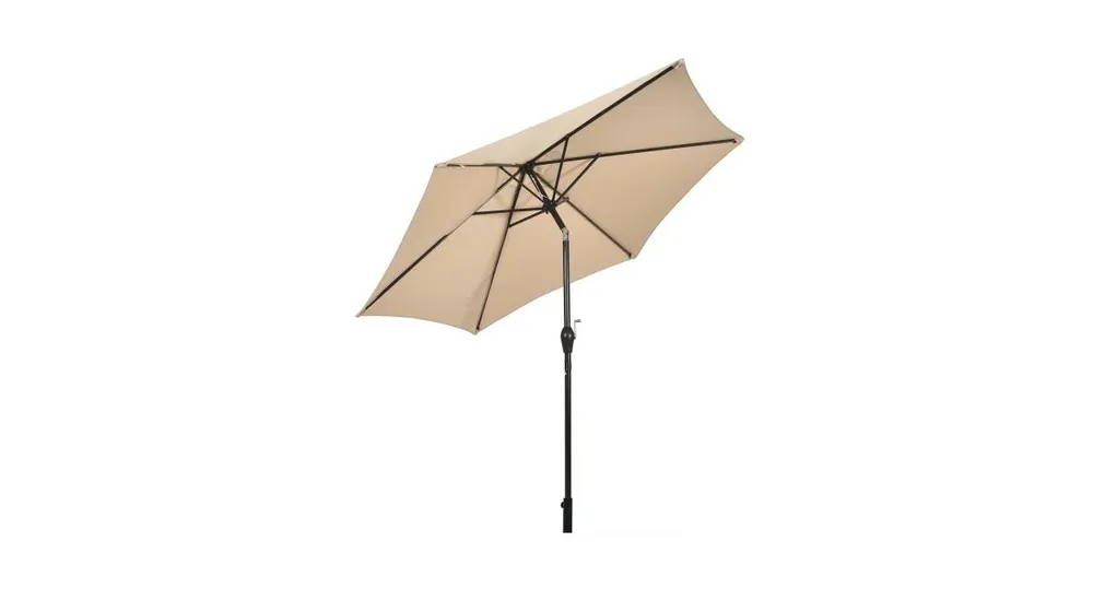 10 ft Outdoor Market Patio Table Umbrella Push Button Tilt Crank Lift