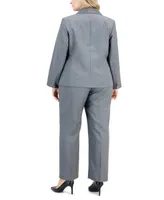 Le Suit Plus Shawl-Collar Single-Button Pantsuit