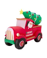 Glitzhome 7' Santa Claus on Pick Up Truck Inflatable Decor