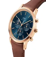 Daniel Wellington Men's Iconic Chronograph Saint Mawes Brown Leather Watch 42mm