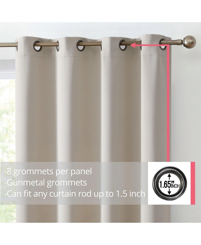 Hlc.me Oxford Blackout Curtains for Bedroom, Noise Reduction Thermal Insulated Window Curtain Grommet Panels