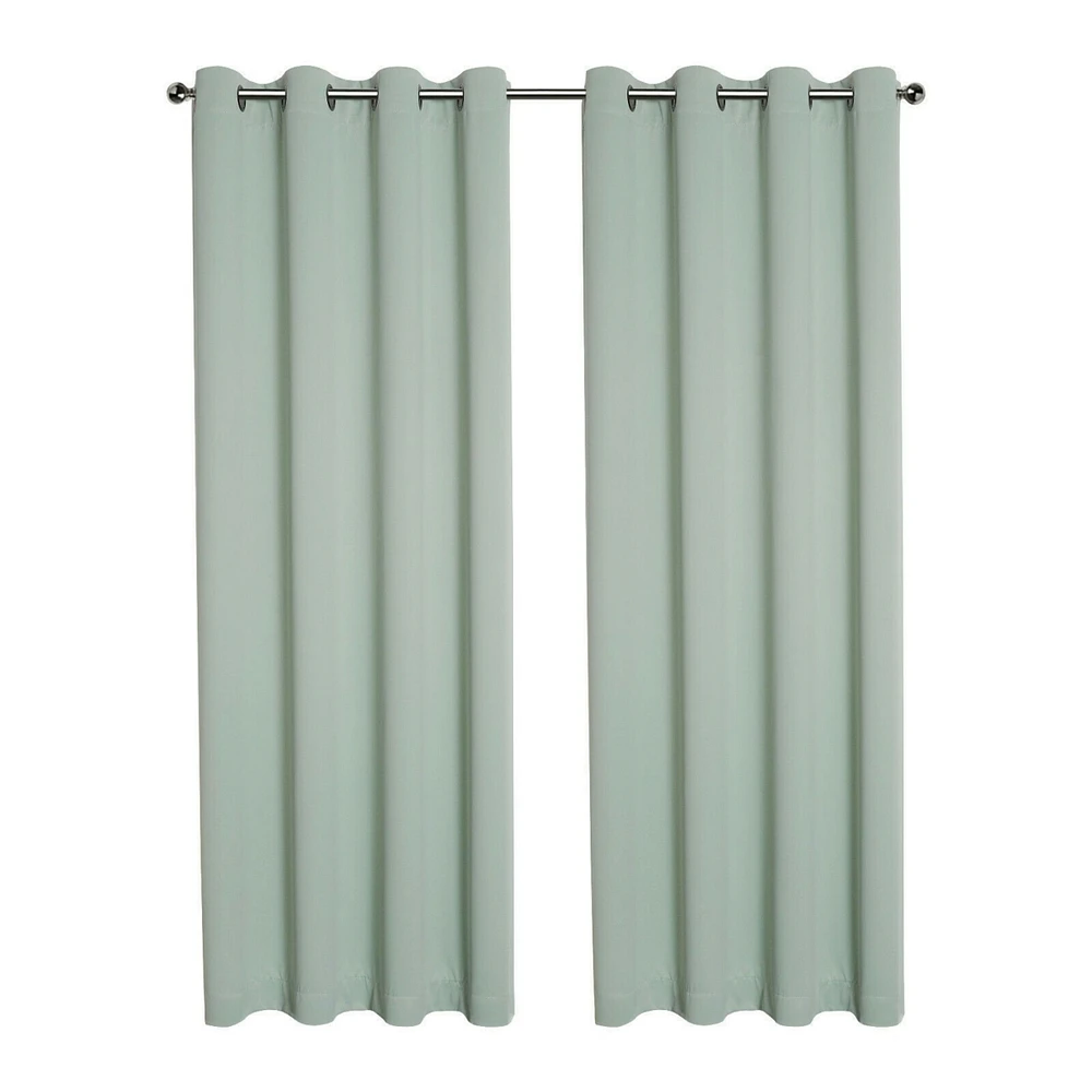 Kate Aurora Hotel Living 2 Pack 100% Blackout Grommet Top Sage Green Curtain Panels - 50 in. W x in. L