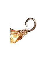 Franklin Iron Works Amber Scroll Rustic Ceiling Light Semi Flush Mount Fixture Golden Bronze 20 1/4" Wide Art Glass for Bedroom Kitchen Living Room Ha