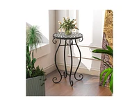 Plant Stand with Weather Resistant Ceramic Tile Tabletop