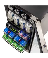 Newair 15" Built-in 96 Can Beverage Fridge in Stainless Steel with Precision Temperature Controls and Adjustable Shelves