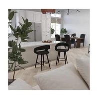 Plath 24 Inch Cappuccino Ultramodern Bar Counter Stool With Upholstered Seat