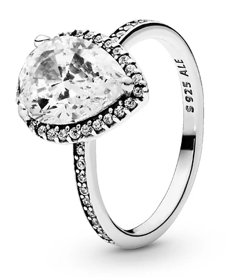 Pandora Cubic Zirconia Timeless Sparkling Teardrop Halo Ring