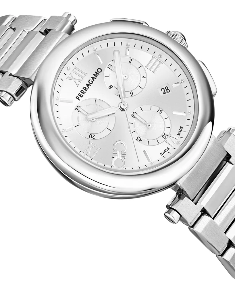 Salvatore Ferragamo Women's Swiss Chronograph Legacy Stainless Steel Bracelet Watch 40mm