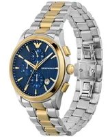 Emporio Armani Men's Chronograph Paolo Two-Tone Stainless Steel Bracelet Watch 42mm - Two