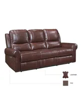 White Label Florentina 82" Leather Match Power with Power Headrests Double Reclining Sofa