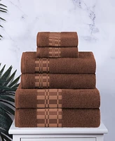Superior Larissa Geometric Embroidered Jacquard Border Cotton -Pc. Bath Towel Set
