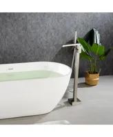 Simplie Fun Freestanding Bathtub Faucet Single Handle Bathtub Filler Faucet With Hand Shower Matte, Floor Mount