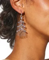 Ava Nadri Gold-Tone Crystal Tinsel Tree Chandelier Earrings