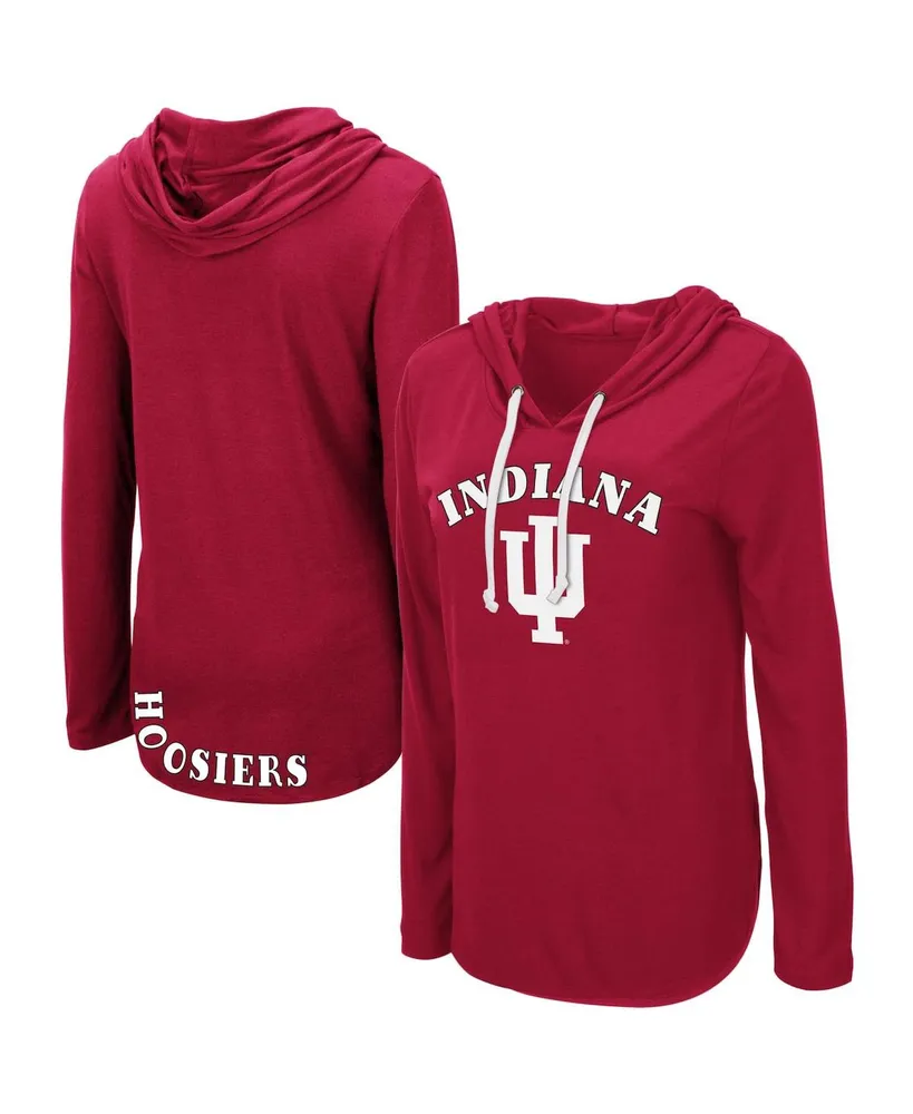 Women's Colosseum Crimson Indiana Hoosiers My Lover Lightweight Hooded Long Sleeve T-shirt