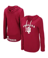 Women's Colosseum Crimson Indiana Hoosiers My Lover Lightweight Hooded Long Sleeve T-shirt