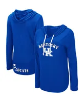 Women's Colosseum Royal Kentucky Wildcats My Lover Lightweight Hooded Long Sleeve T-shirt