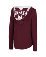 Women's Colosseum Maroon Mississippi State Bulldogs Catalina Hoodie Long Sleeve T-shirt