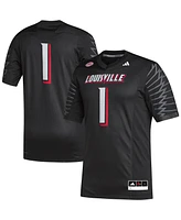 Men's adidas #1 Black Louisville Cardinals Premier Football Jersey