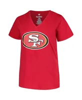 Women's Fanatics Deebo Samuel Scarlet San Francisco 49ers Plus Player Name and Number V-Neck T-shirt