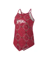 Women's Colosseum x Wrangler Cardinal Distressed Arkansas Razorbacks Bandana Tank Top