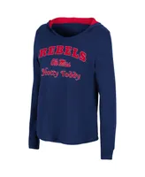 Women's Colosseum Navy Ole Miss Rebels Catalina Hoodie Long Sleeve T-shirt