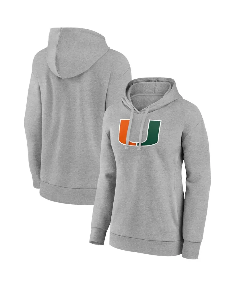 Women's Fanatics Gray Miami Hurricanes Evergreen Pullover Hoodie