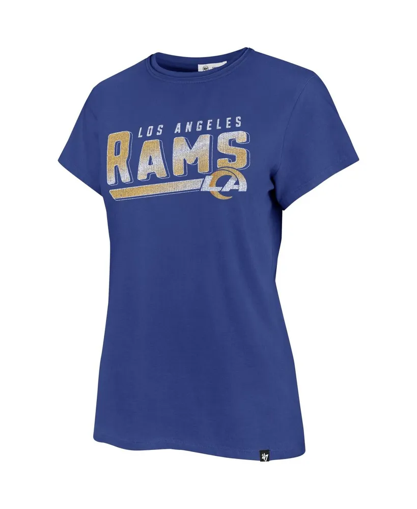 Women's '47 Brand Royal Distressed Los Angeles Rams Pep Up Frankie T-shirt
